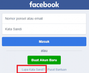 lupa kata sandi facebook