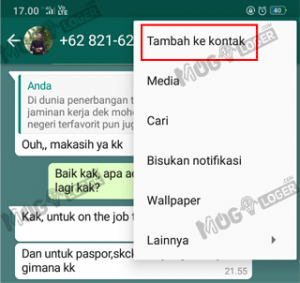 tambah ke kontak whatsapp